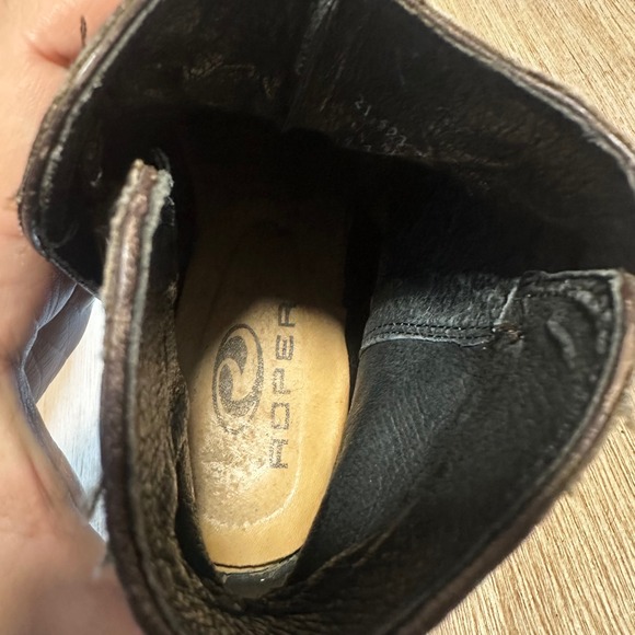 Roper Womens Western Ankle Boots Pointed Toe Dark Brown Leather Embossed 8.5 - Picture 8 of 9